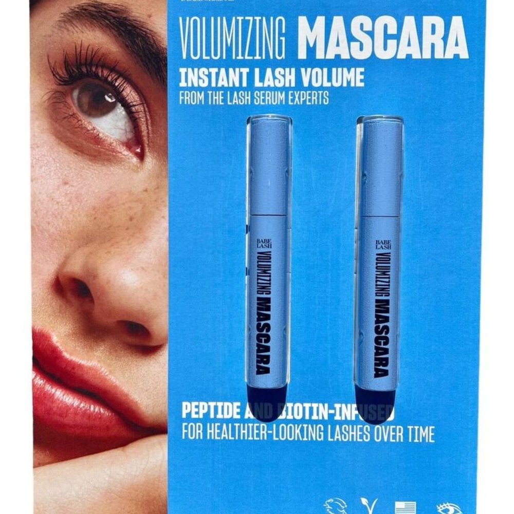 Babe Lash Volumnizing Mascara Black - 0.21 oz. Full Size -Pack of 2 - Sealed